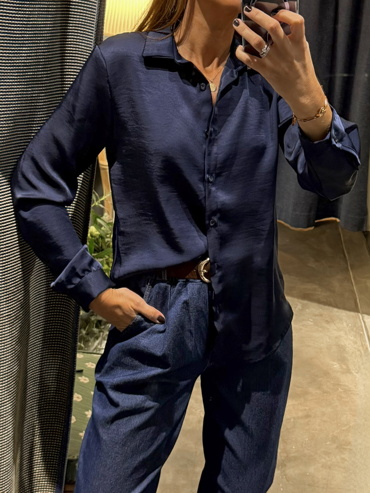 Camisa silk azul
