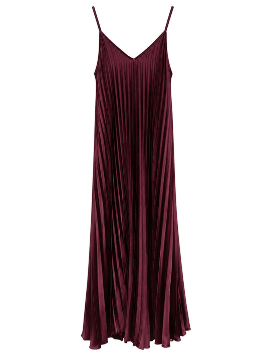 Vestido Plisé vino