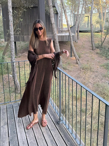Vestido Lúa chocolate
