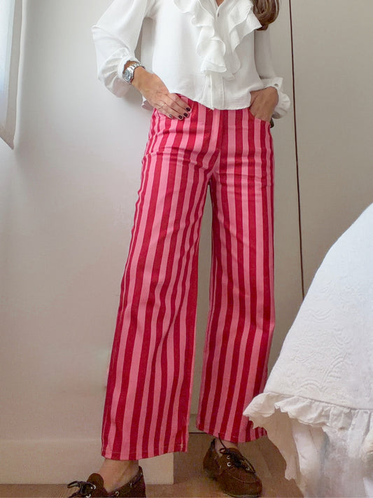 Jeans Rayas pink&red