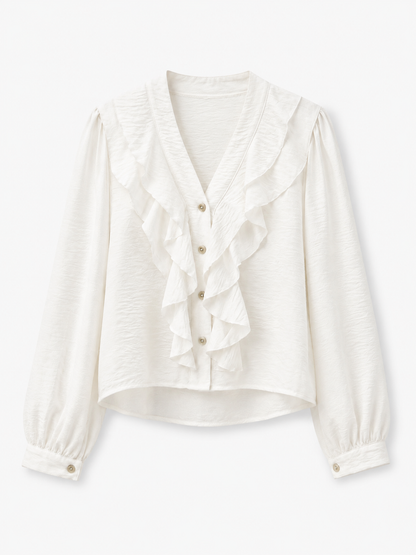 Blusa Ruffle blanca