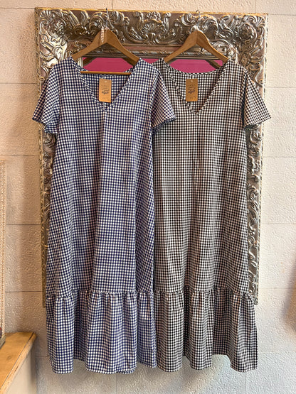 Vestido Vichy manga corta