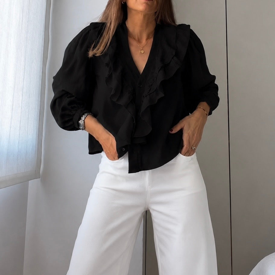 Blusa Ruffle black