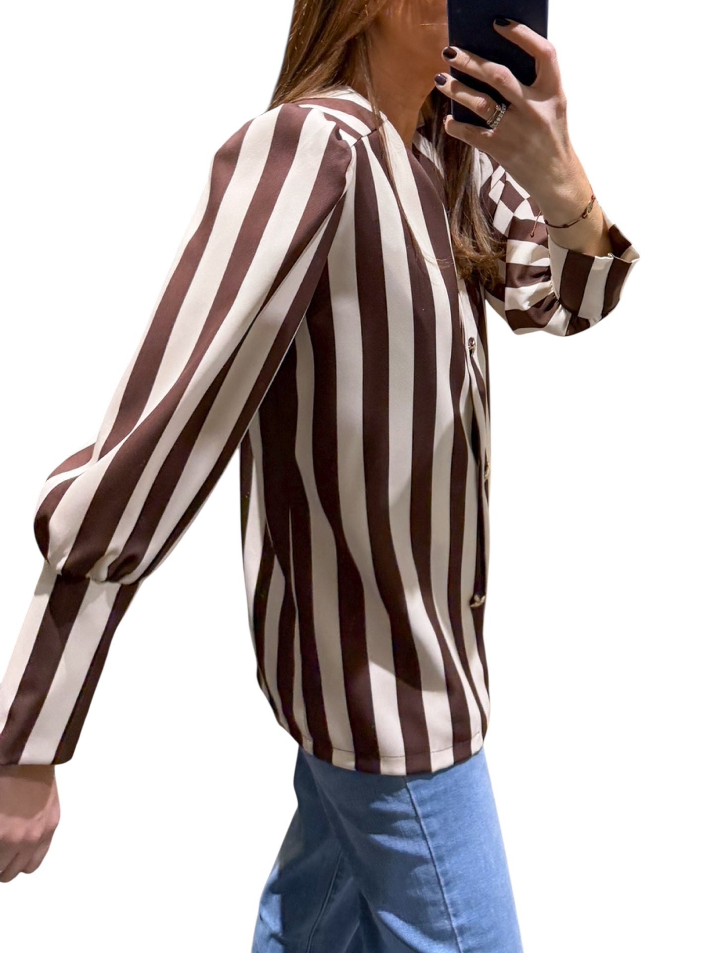 Chaqueta rayas chocolate