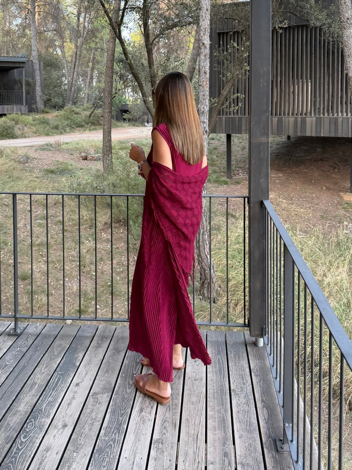Vestido Lúa cereza
