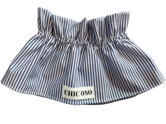 Cuello Vichy Rayas azules&blancas