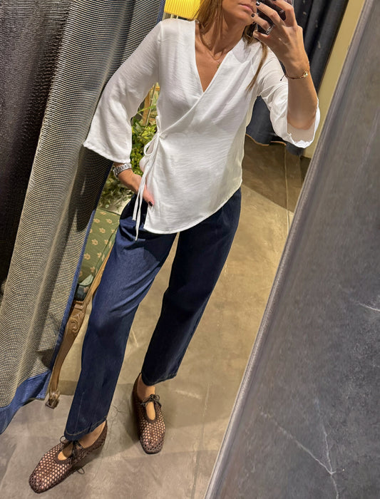 Blusa cruzada blanca