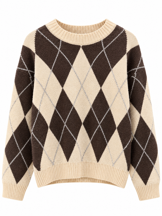 Jersey Rombos beige&marrón