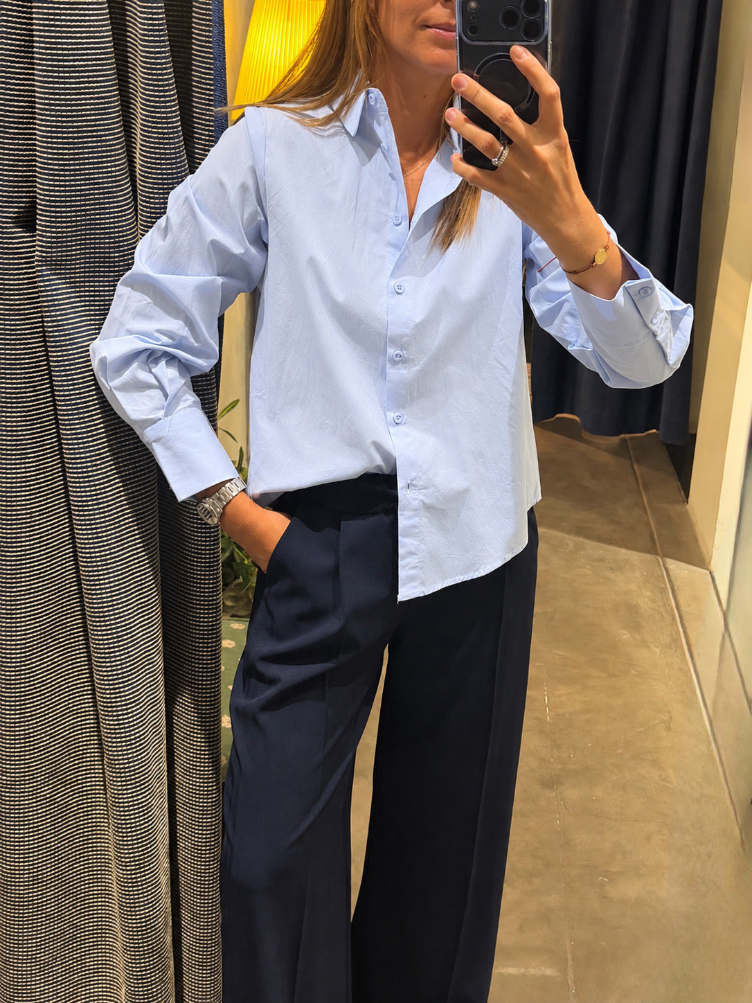 Camisa Popelín celeste