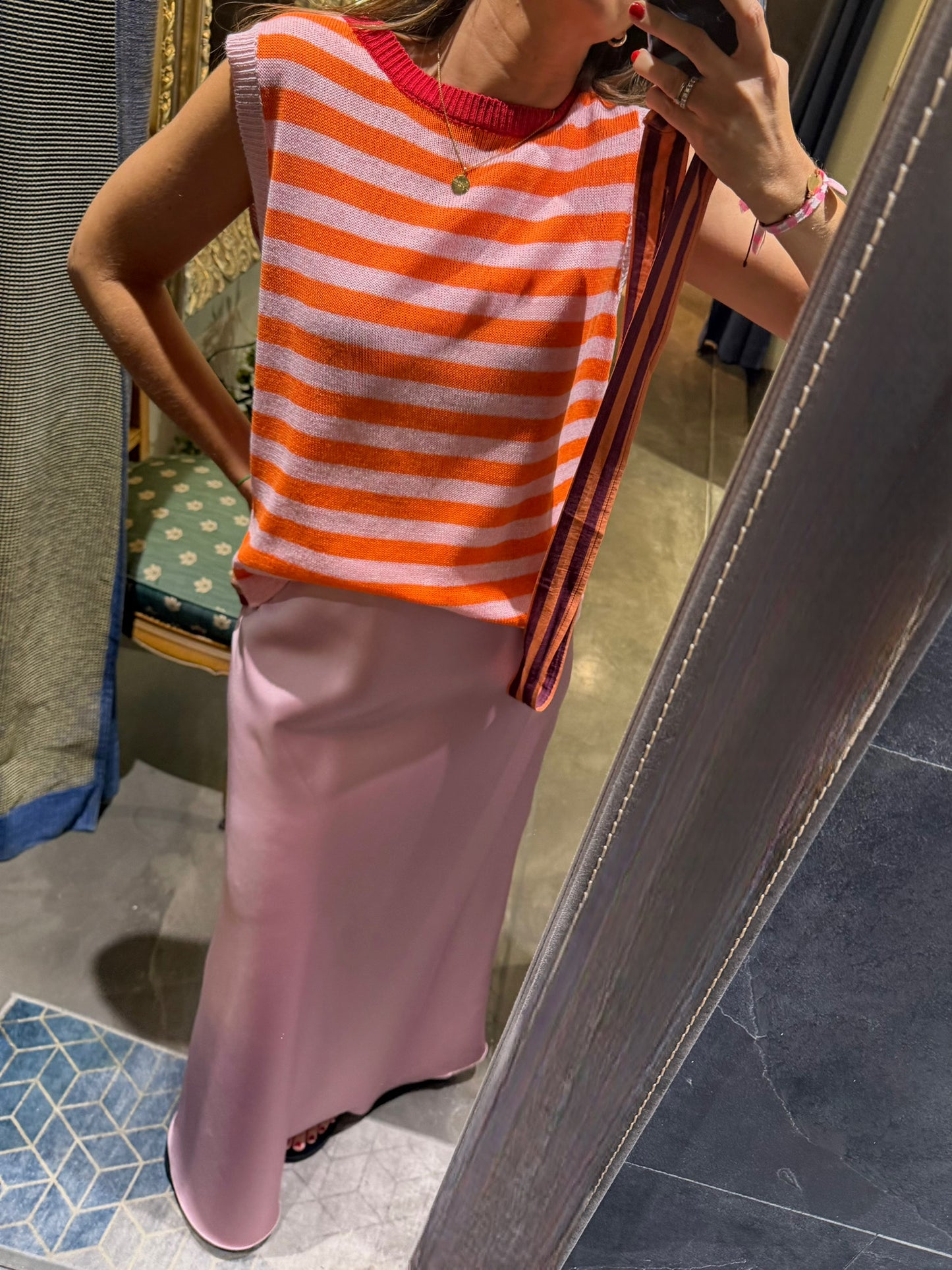 Chaleco rayas naranja
