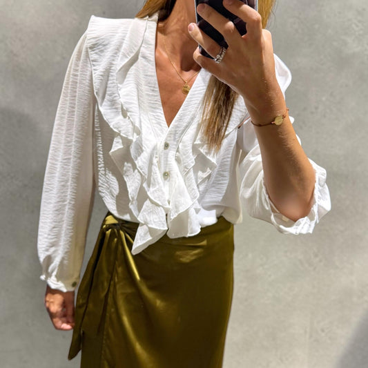 Blusa Ruffle blanca