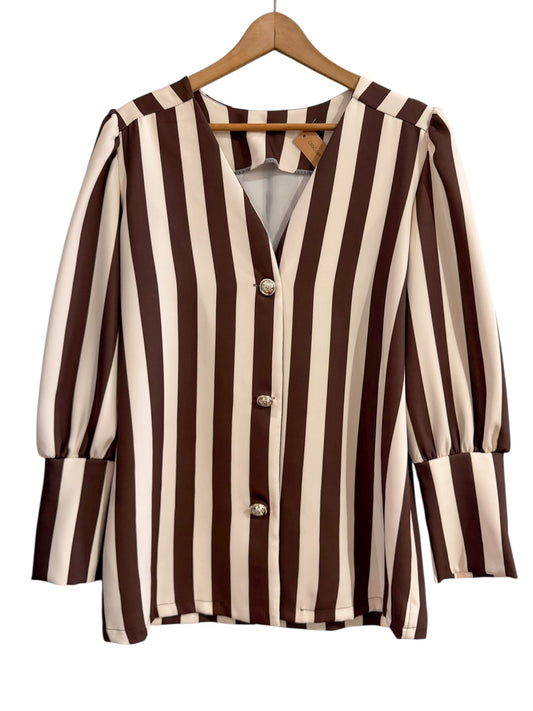 Chaqueta rayas chocolate