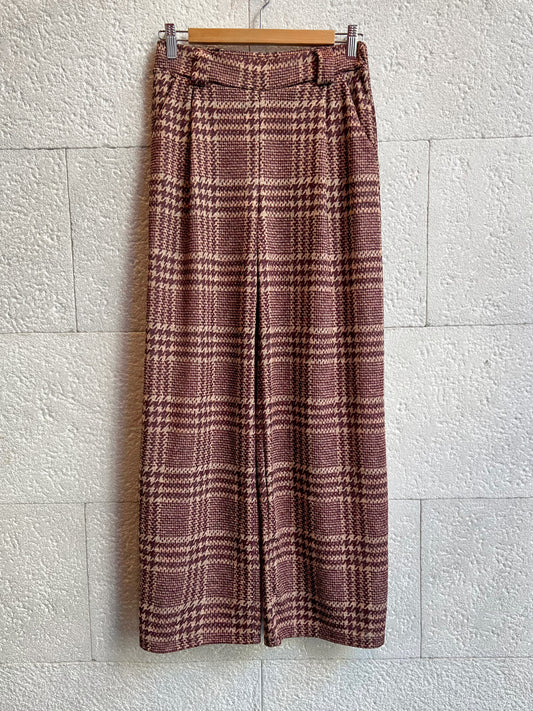 Pantalón Cuadros Burdeos