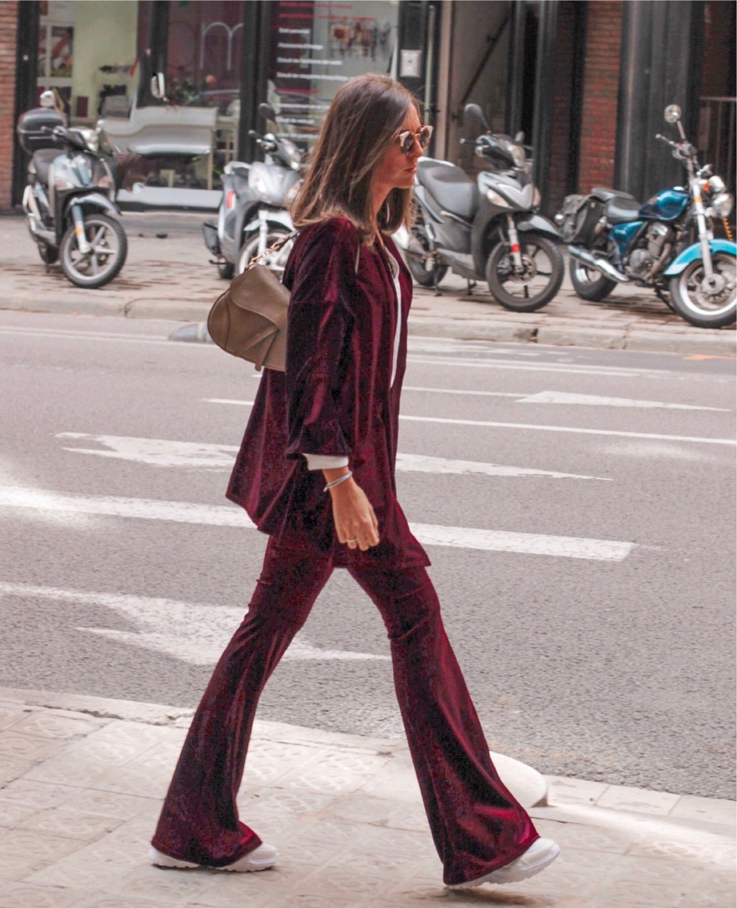 Pantalón flare velvet