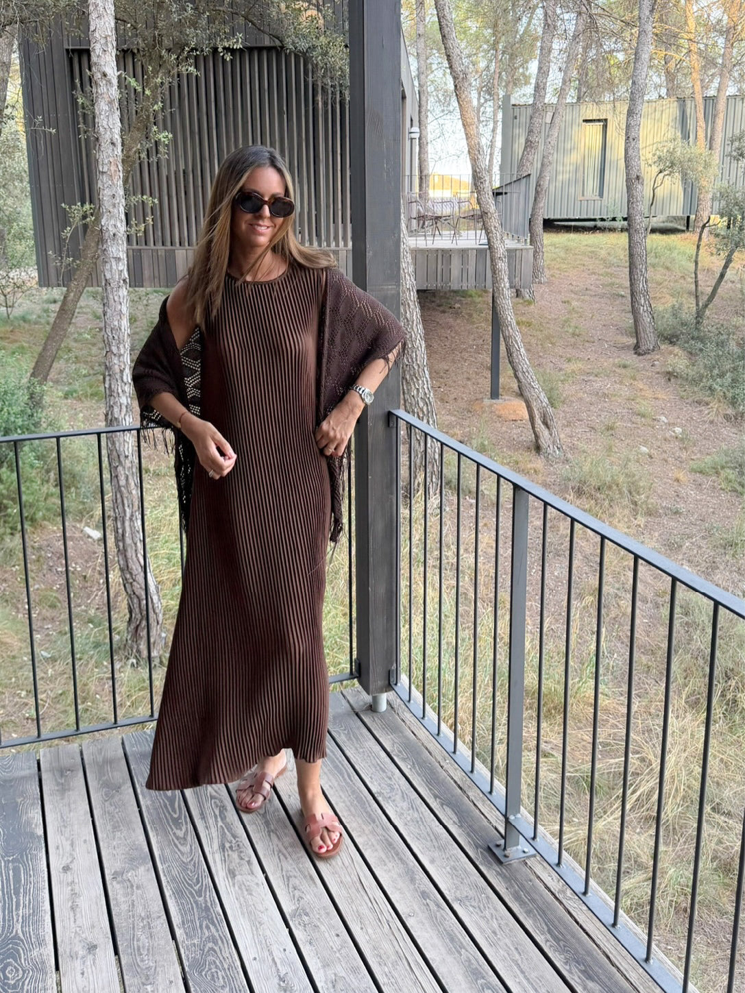 Vestido Lúa chocolate