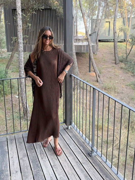 Vestido Lúa chocolate